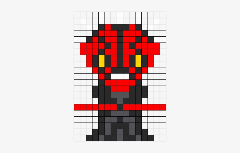 Darth Maul Perler Bead Pattern / Bead Sprite - Daredevil Minecraft Pixel Art, transparent png