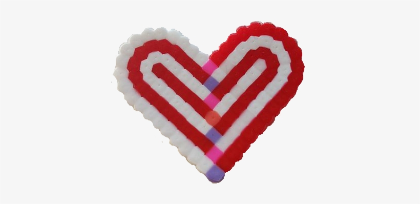 Perler Bead Heart Fused Side Cropped Background - Bead, transparent png