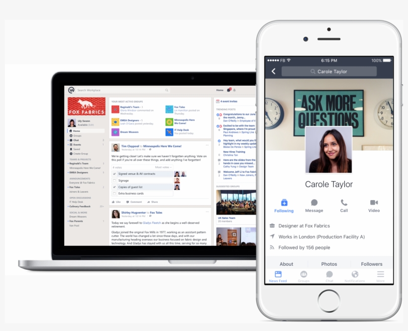 Facebook Owner Mark Zuckerberg Makes Workplace Available - Workplace By Facebook Mobile, transparent png
