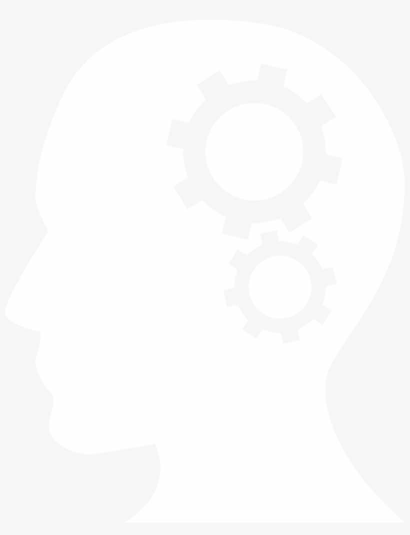 Head With Cogs White - Planning Resources Icon, transparent png