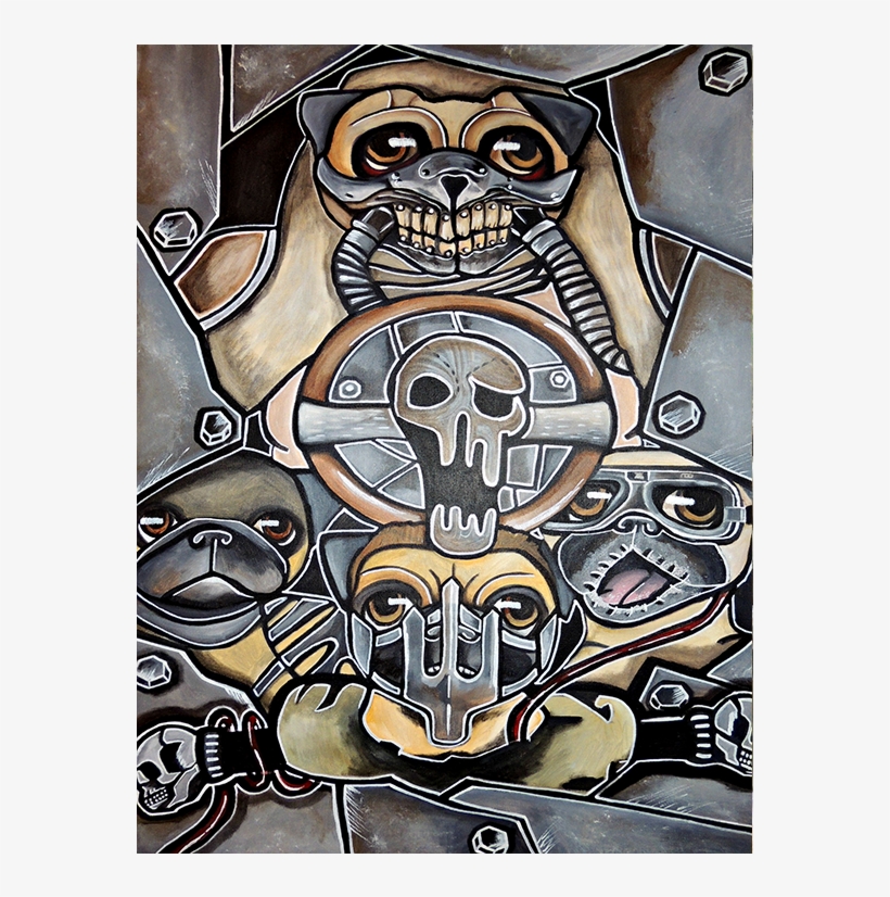 Mad Max Pug Print 11″ X 14″ - Painting, transparent png