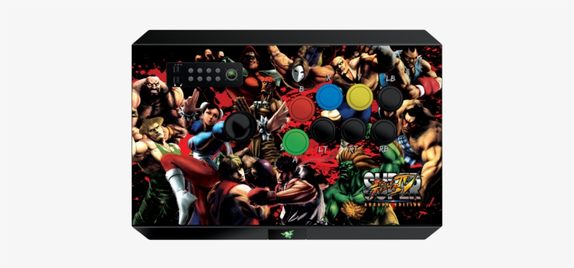 Girls Cuddling Around A Big Black Shiny Joystick - Razer Atrox Street Fighter 5, transparent png