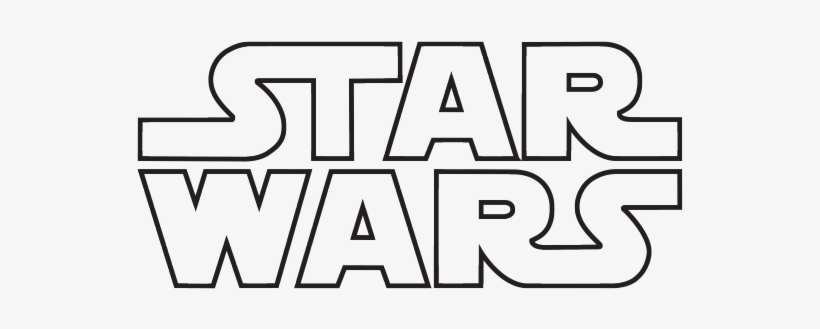 Logo Star Wars - Star Wars Logo Black And White, transparent png