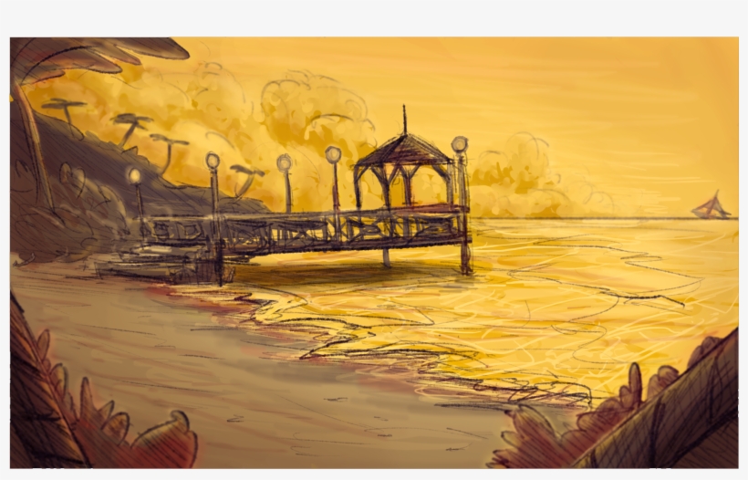Beach - Painting, transparent png