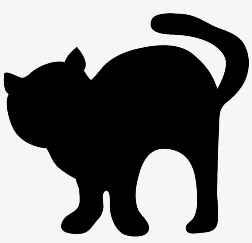 Black Silhouette Of Cat - Black And White Silhouette, transparent png