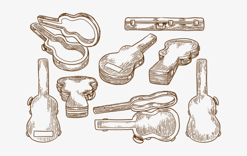 Guitar Case Vector Pack - Drawing, transparent png