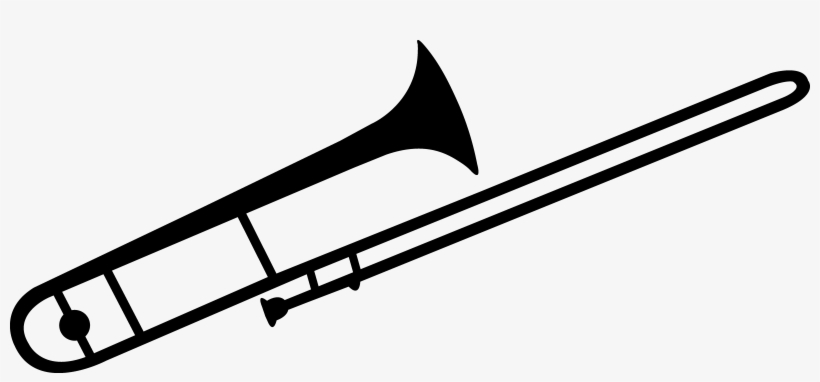 Trumpet Silhouette Clipart Kid - Trombone Clip Art, transparent png