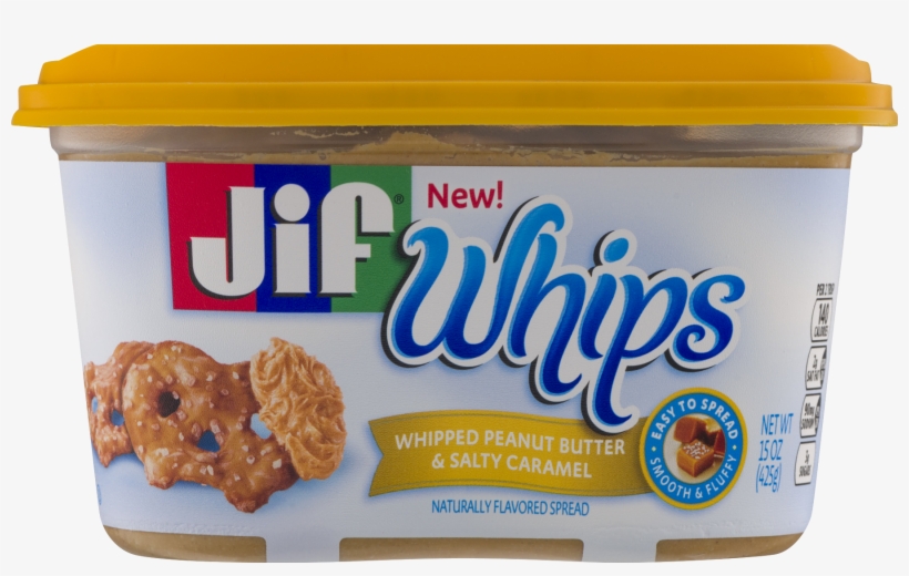 Jif Whips Whipped Peanut Butter & Salty Caramel Spread,, transparent png