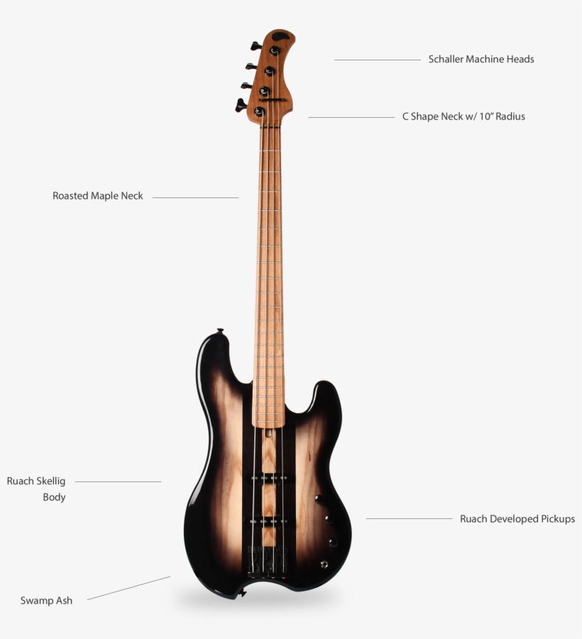 Ruach Skellig Bass Guitar Midnight Sunburst Sl, transparent png
