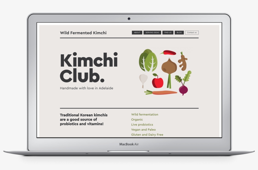 The Kimchi Club Homepage On A Macbook Air, transparent png