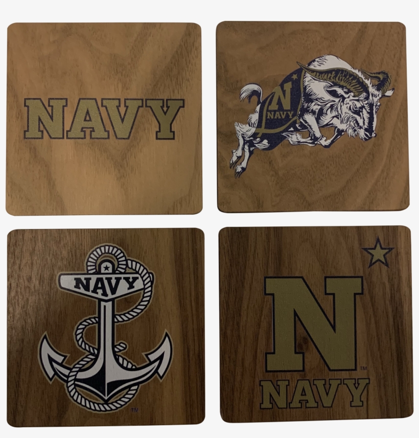 Us Naval Academy Walnut Coaster Set, transparent png