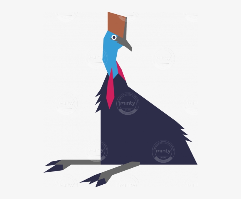 Blue Cassowary Sitting Down, transparent png