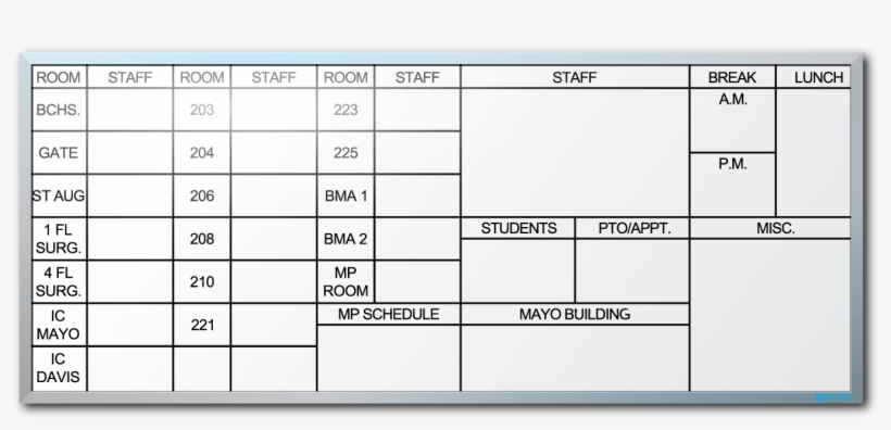 Mayo Clinic Staff Status Dry Erase Board, transparent png