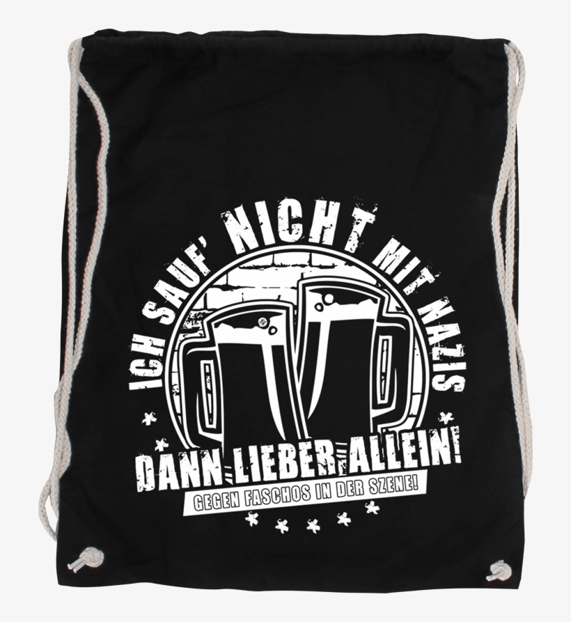 Ich Sauf` Nicht Mit Nazis Cotton Gym Bag, transparent png