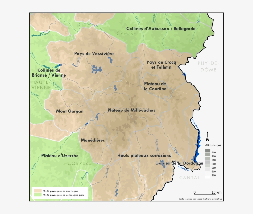 Carte Des Unités Paysagères Du Plateau De Millevaches, transparent png