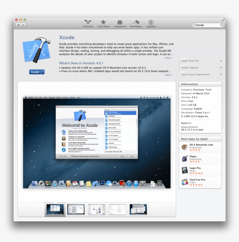 The Xcode Page In The Mac App Store, transparent png