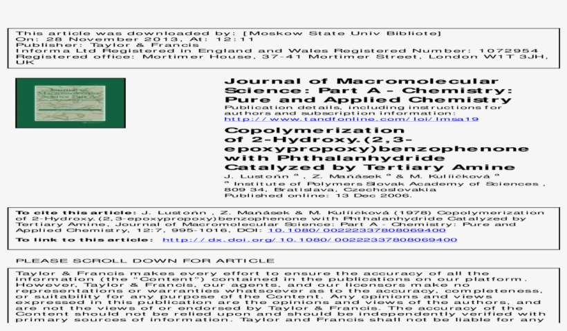Copolymerization Of 2 Hydroxy, transparent png