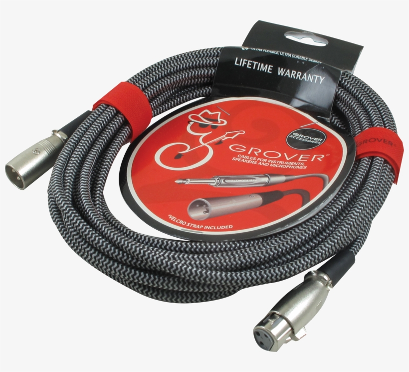 Grover, Xlr, 25', Female To Male Braided Image, transparent png