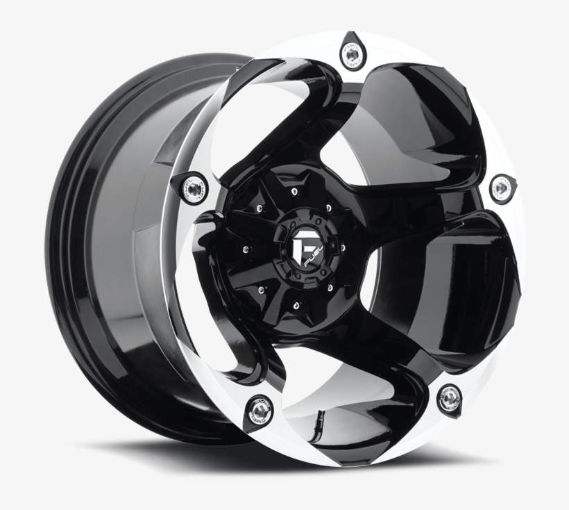 Fuel Havok Gloss Black Machined With Machined Lip Deep, transparent png