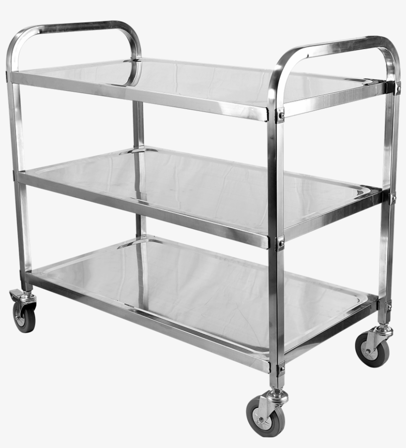 Stainless Steel 3 Tiers Trolley, transparent png
