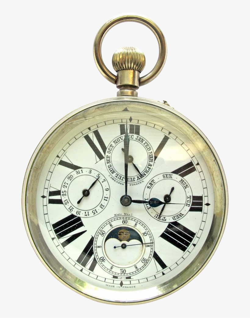 Antique Working Triple Calendar Pocket Watch / Car, transparent png
