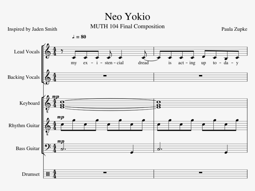 Paula Zupke Muth 104 Final Composition 2018 Sheet Music, transparent png