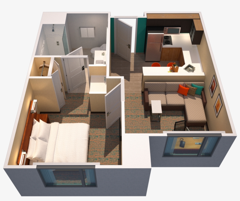 Spacious One Bedroom Suite With King Bed, Separate, transparent png