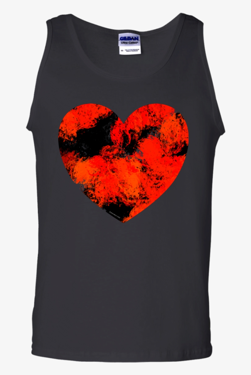 Grunge Heart- Men's Cotton Tank Top, transparent png