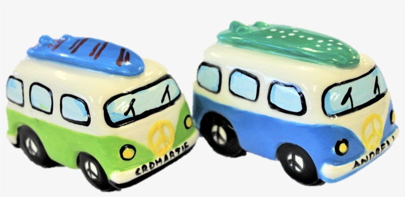 Hippy Surfer Van Figuirine, transparent png