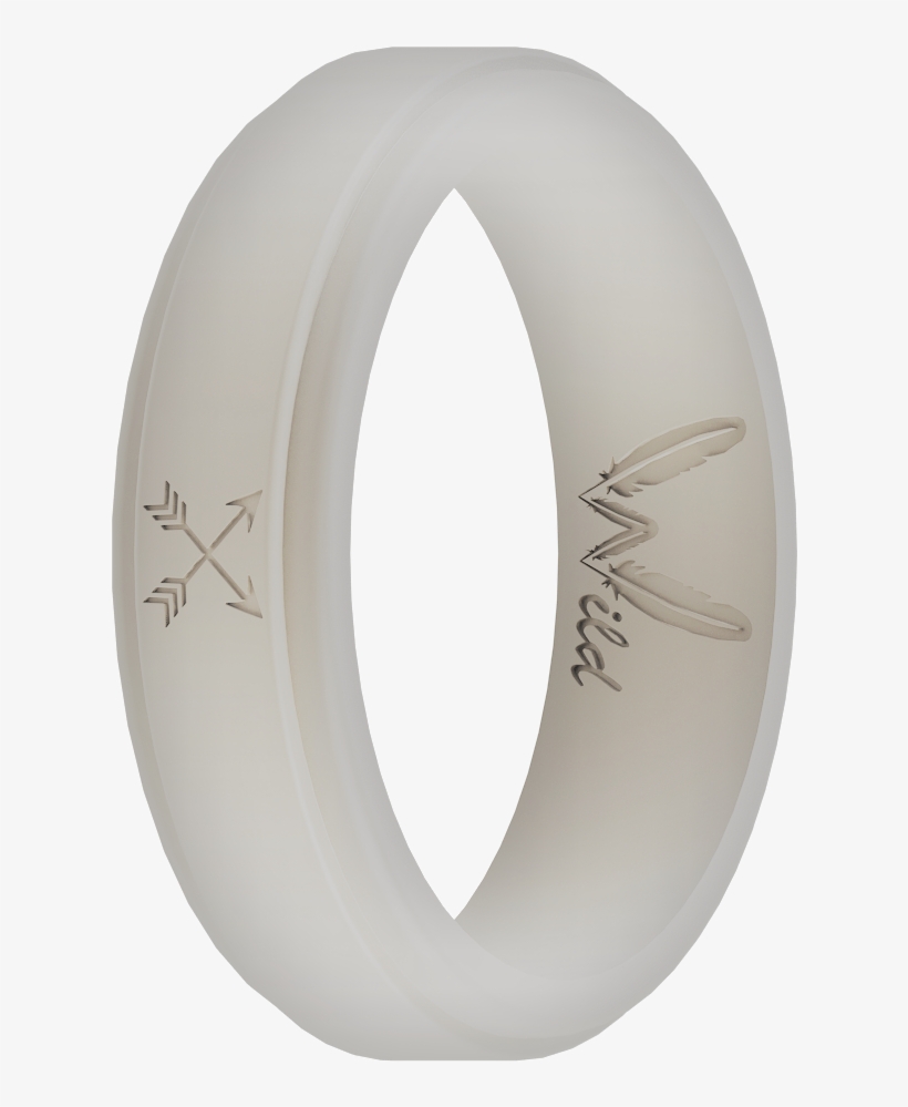Woman's Pearl White Arrow Silicone Ring - Circle, transparent png