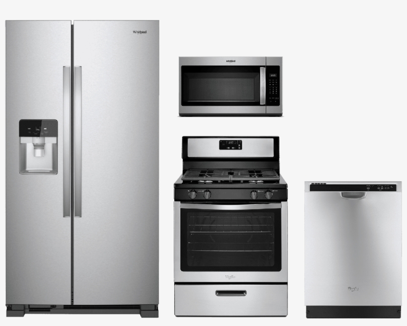 Whirlpool® 4 Piece Kitchen Package Stainless Steel - Maytag Fingerprint Resistant 4 Piece Kitchen Suite, transparent png