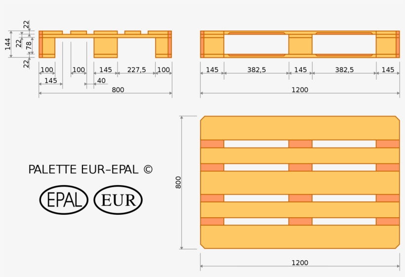 Open - Euro Pallet Dimension, transparent png
