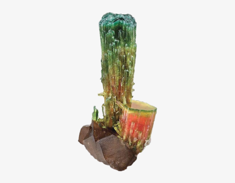 Transparent Multi Color Tourmaline Smoky Quartz Mineral - Watermelon Tourmaline, transparent png