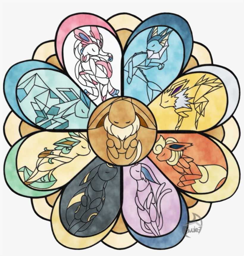 894 X 894 5 - Eeveelutions Stained Glass, transparent png