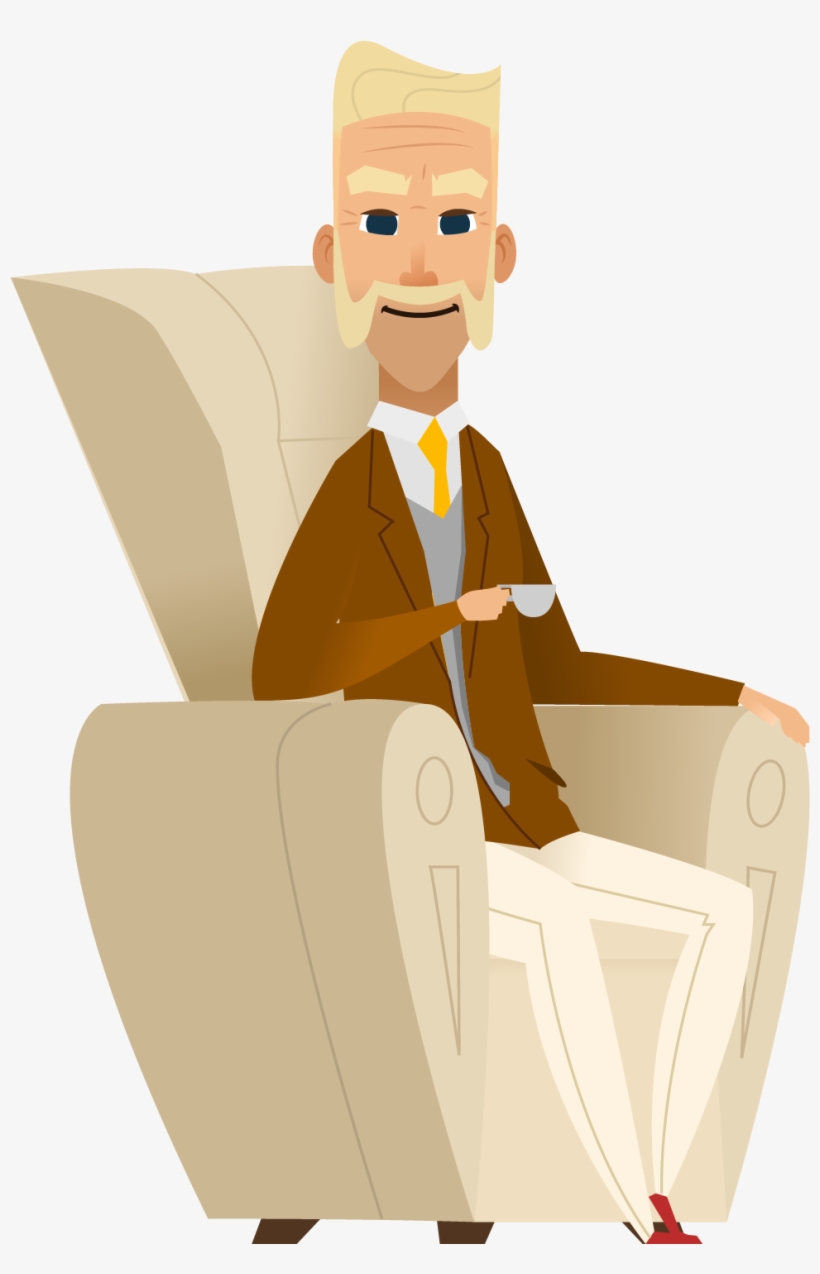 Age Illustration The On Couch - Sitting, transparent png