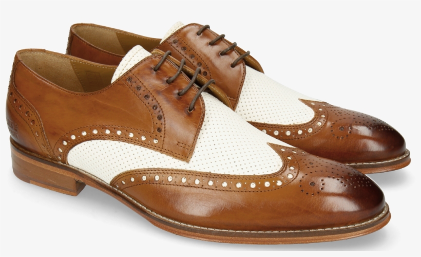 Derby Shoes Kane 5 Cognac Perfo White - Leather, transparent png
