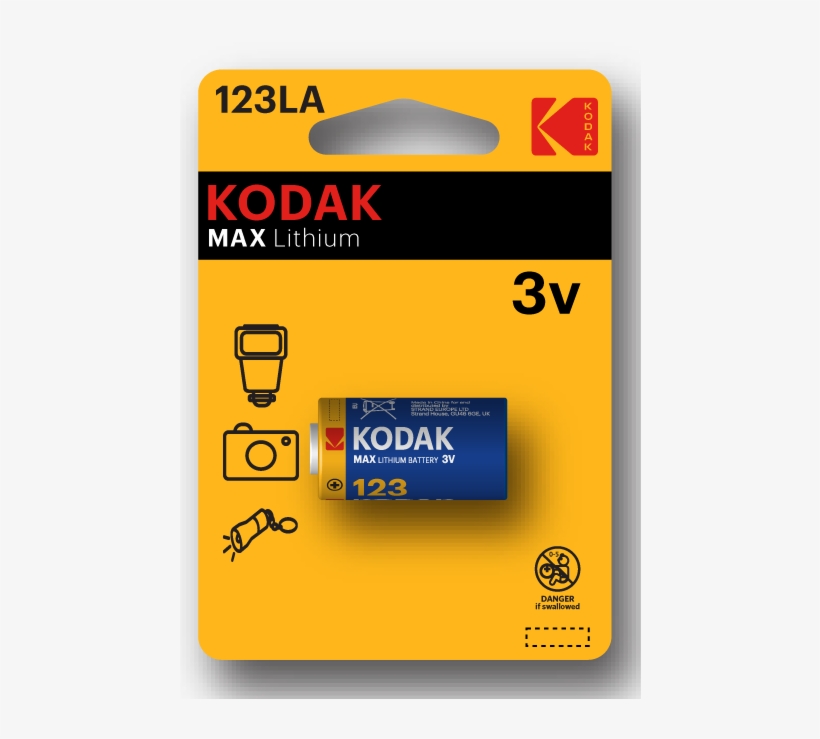 Kodak Battery 123 La - Sign, transparent png