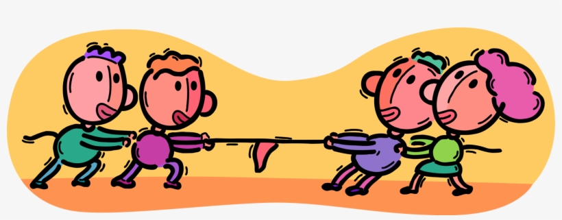 Vector Illustration Of Business Colleagues In Tug Of, transparent png