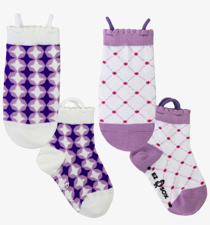 Purple Stars & Diamonds Socks - Sock, transparent png