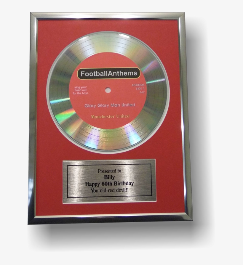 Glory Glory Man United Didi Disc Silver Disc & Frame - Label, transparent png