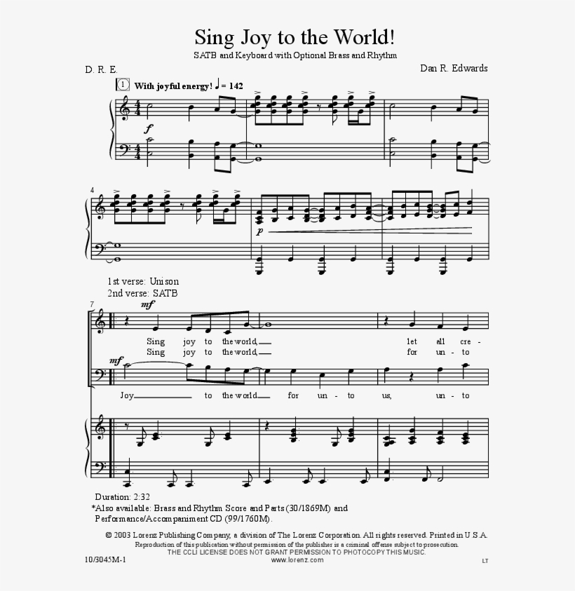 Sing Joy To The World Thumbnail - Joy To The World Music, transparent png