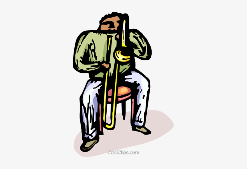 Man Playing The Trombone Royalty Free Vector Clip Art - Illustration, transparent png