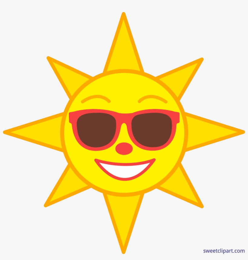 Vector Free Library Clip Art Sweet - Sun Clipart With Sunglasses, transparent png