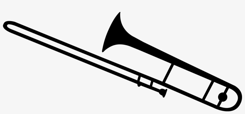 Black Trombone Silhouette - Trombone, transparent png