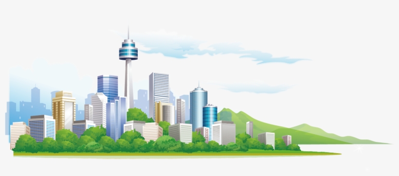 City Building Vector Illustration 1476 - Illustrator Building Vector Png, transparent png