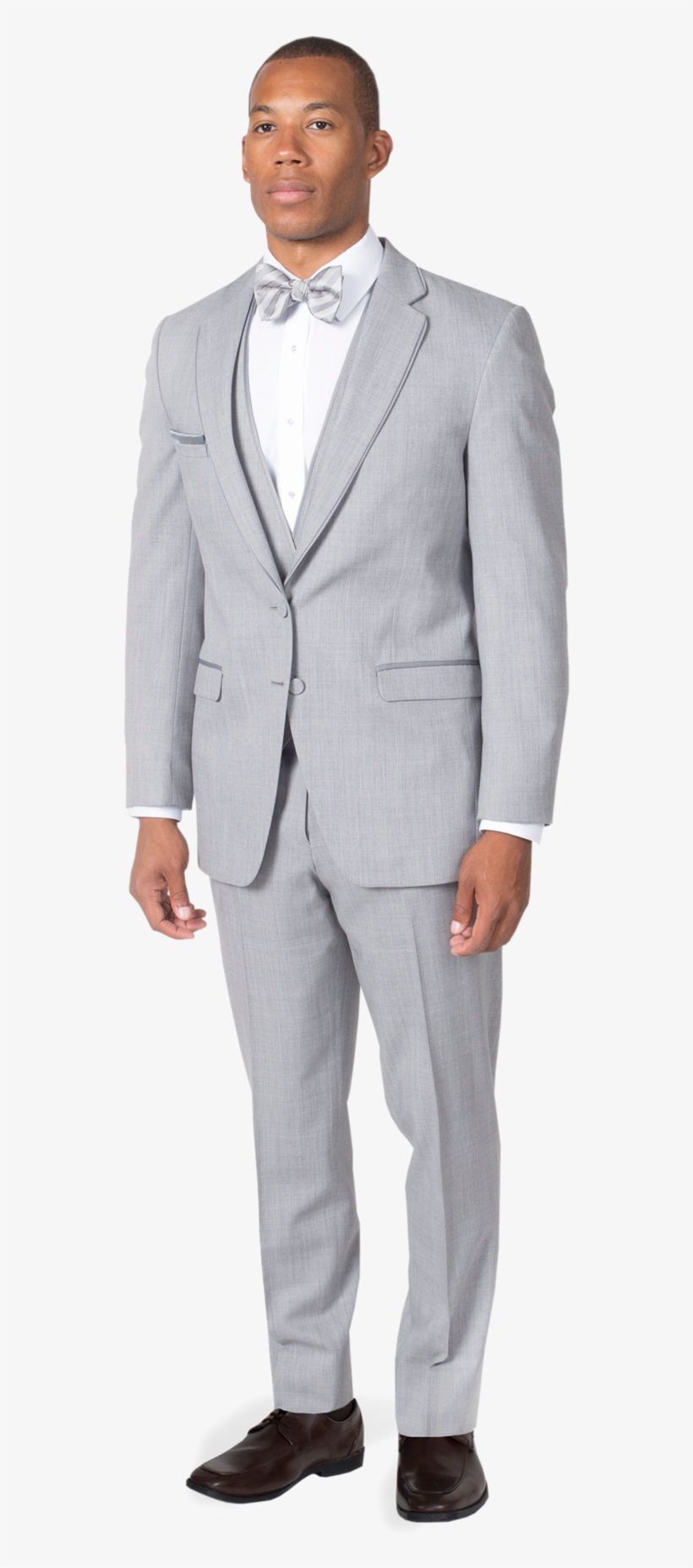 Heather Grey Notch Lapel Suit - Heather Gray Suit, transparent png