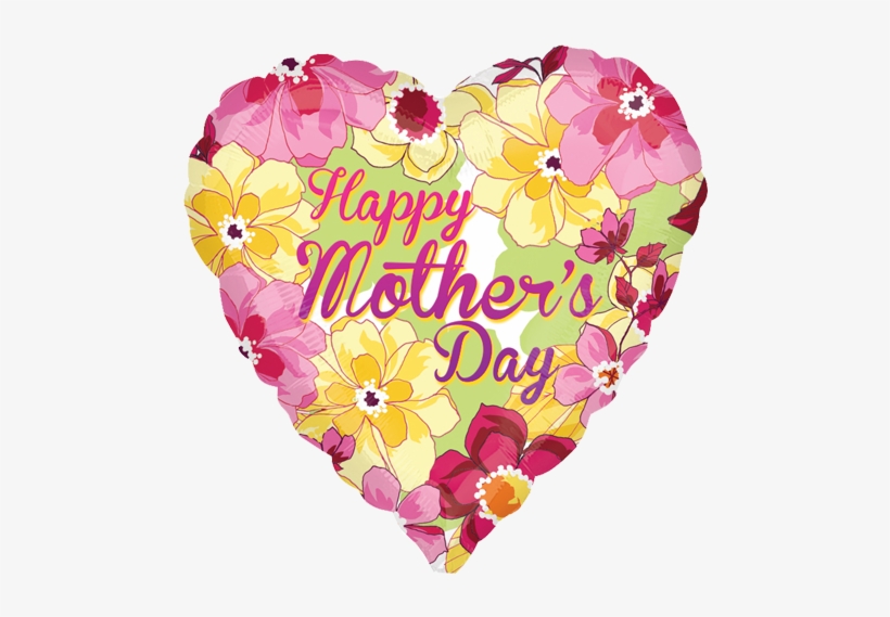 18" Happy Mother's Day Flower Garden Foil Balloon - Happy Mothers Day Garde, transparent png