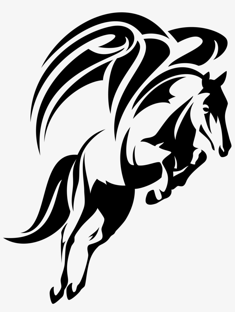 Vector Black And White Library Image Result For Pegasus - Photography Creations Logo, transparent png
