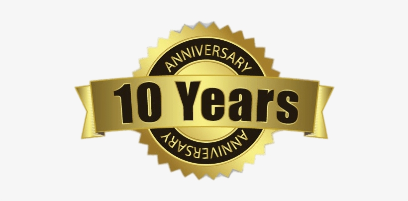 10 Years Anniversary Badge - Business 10th Anniversary, transparent png