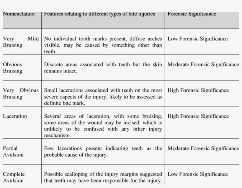 Severity Of Bite Marks And Their Forensic Significance - Law, transparent png